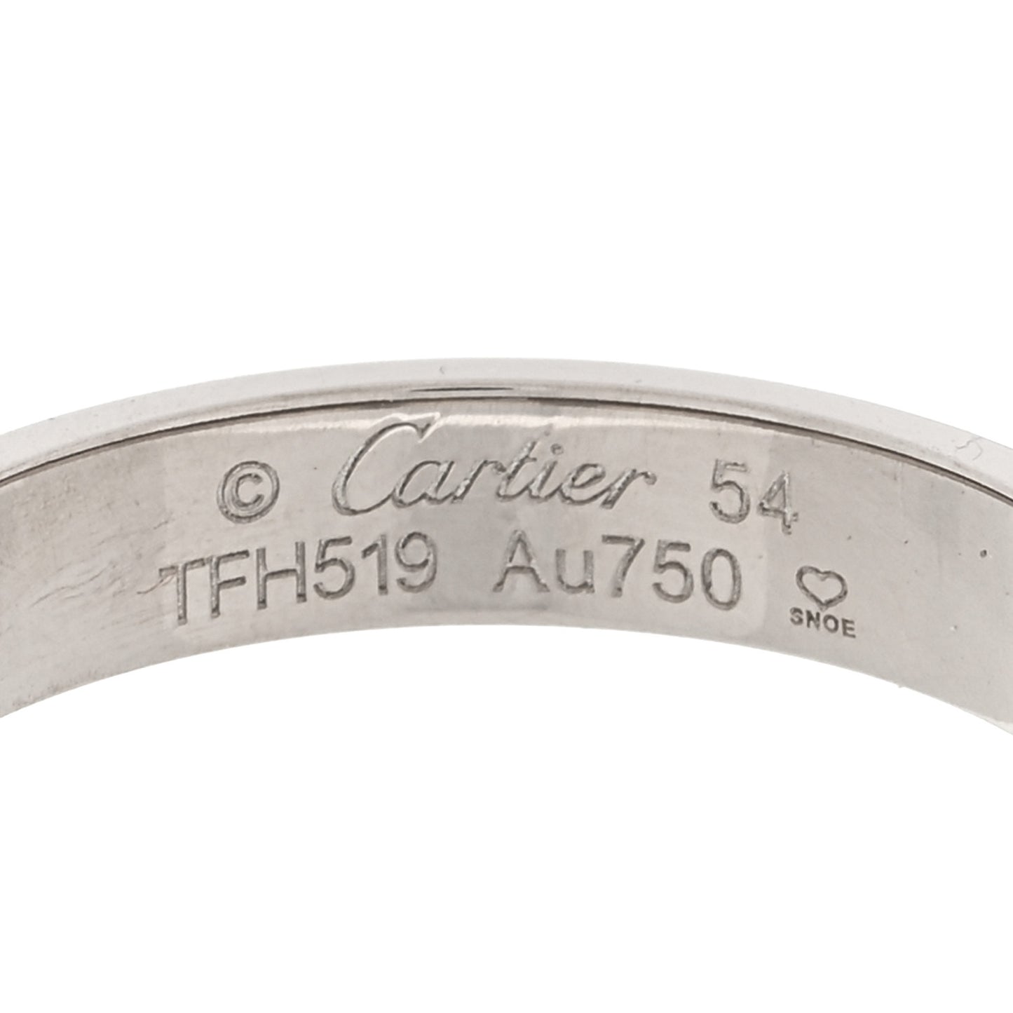 18K White Gold 3.5mm LOVE Wedding Band Ring 54 6.75
