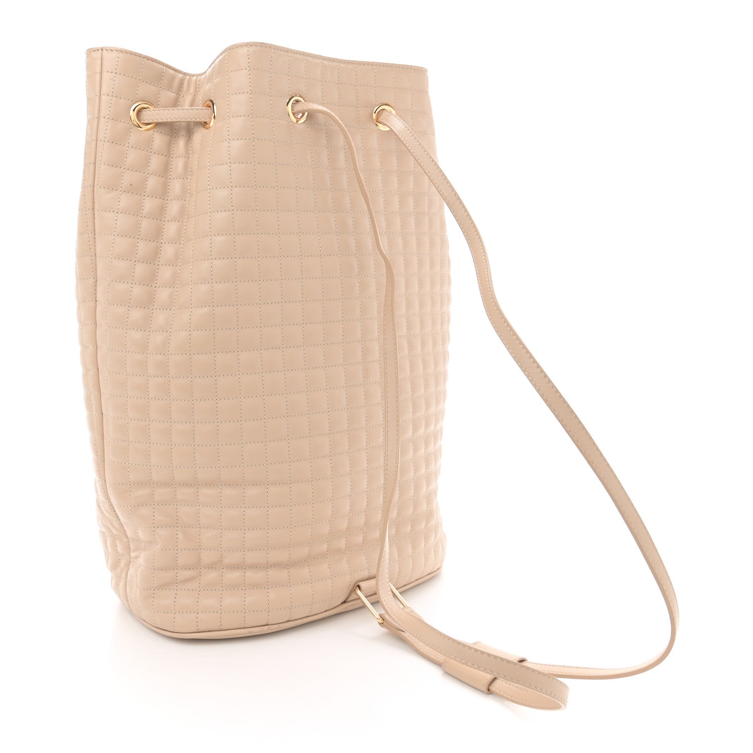 Celine Calfskin Quilted Medium C Backpack Beige 3 of 11