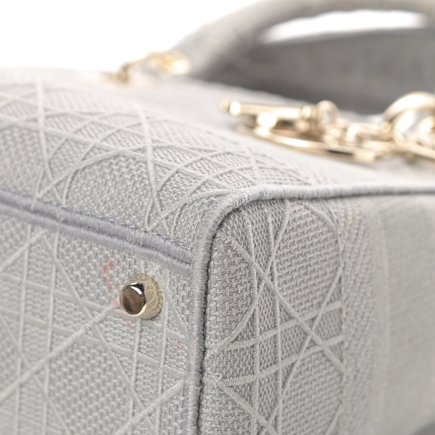 Canvas Embroidered Cannage Medium Lady D-Lite Gray