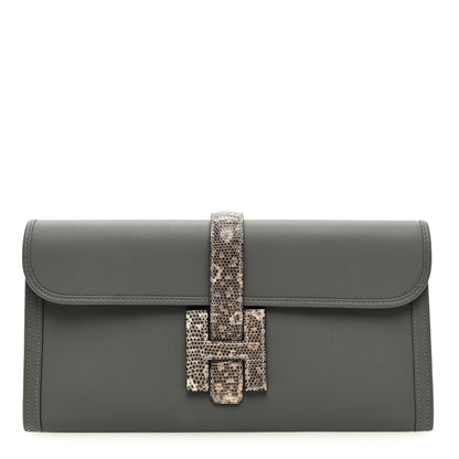 Hermes Swift Lizard Jige Elan Touch 29 Clutch Gris Meyer Ombre 1 of 8