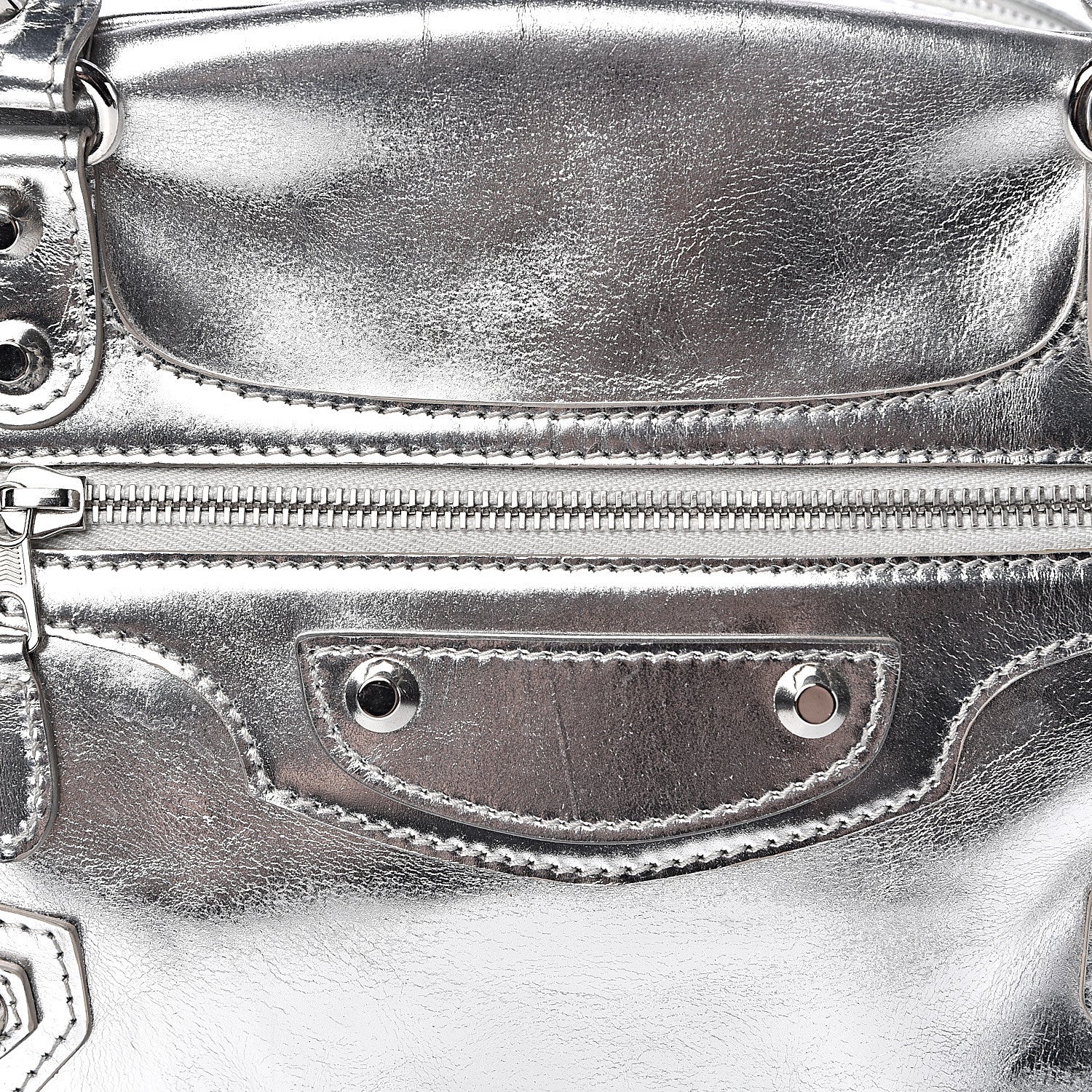 Balenciaga Metallic Calfskin Motocross Classic Hardware Bowling MM Silver Hardware 13 of 20