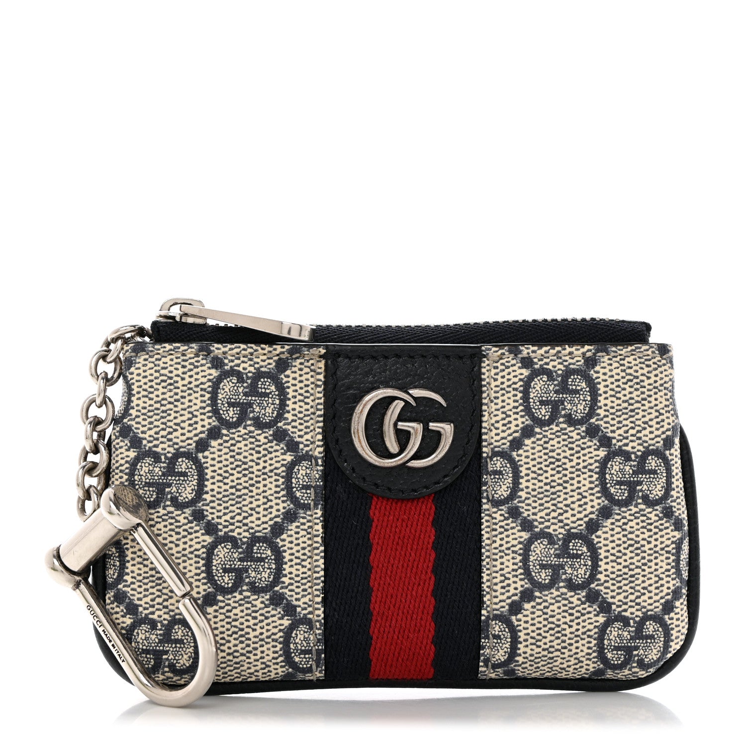 Gucci GG Supreme Monogram Web Ophidia Key Case Beige Blue 1 of 9