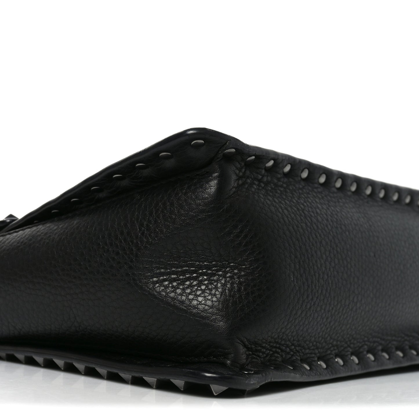 Alce Printed Calfskin Rockstud Top Handle Flap Shoulder Bag Black