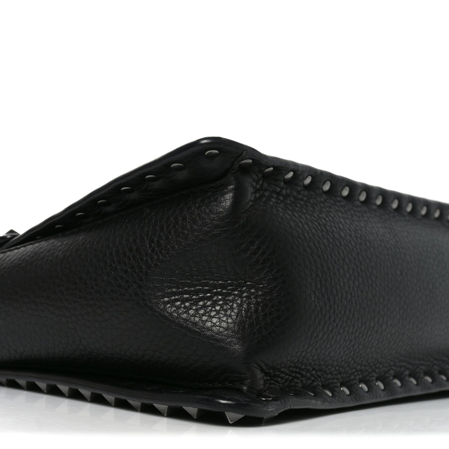 Valentino Garavani Alce Printed Calfskin Rockstud Top Handle Flap Shoulder Bag Black 8 of 9