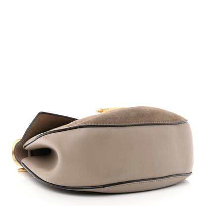Chloe Suede Smooth Calfskin Drew Shoulder Bag Motty Grey 4 of 11