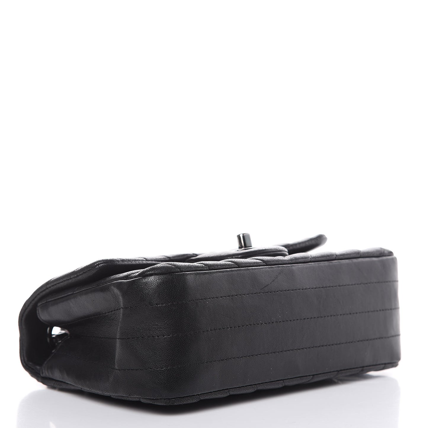 Lambskin Chevron Quilted Mini Rectangular Flap So Black