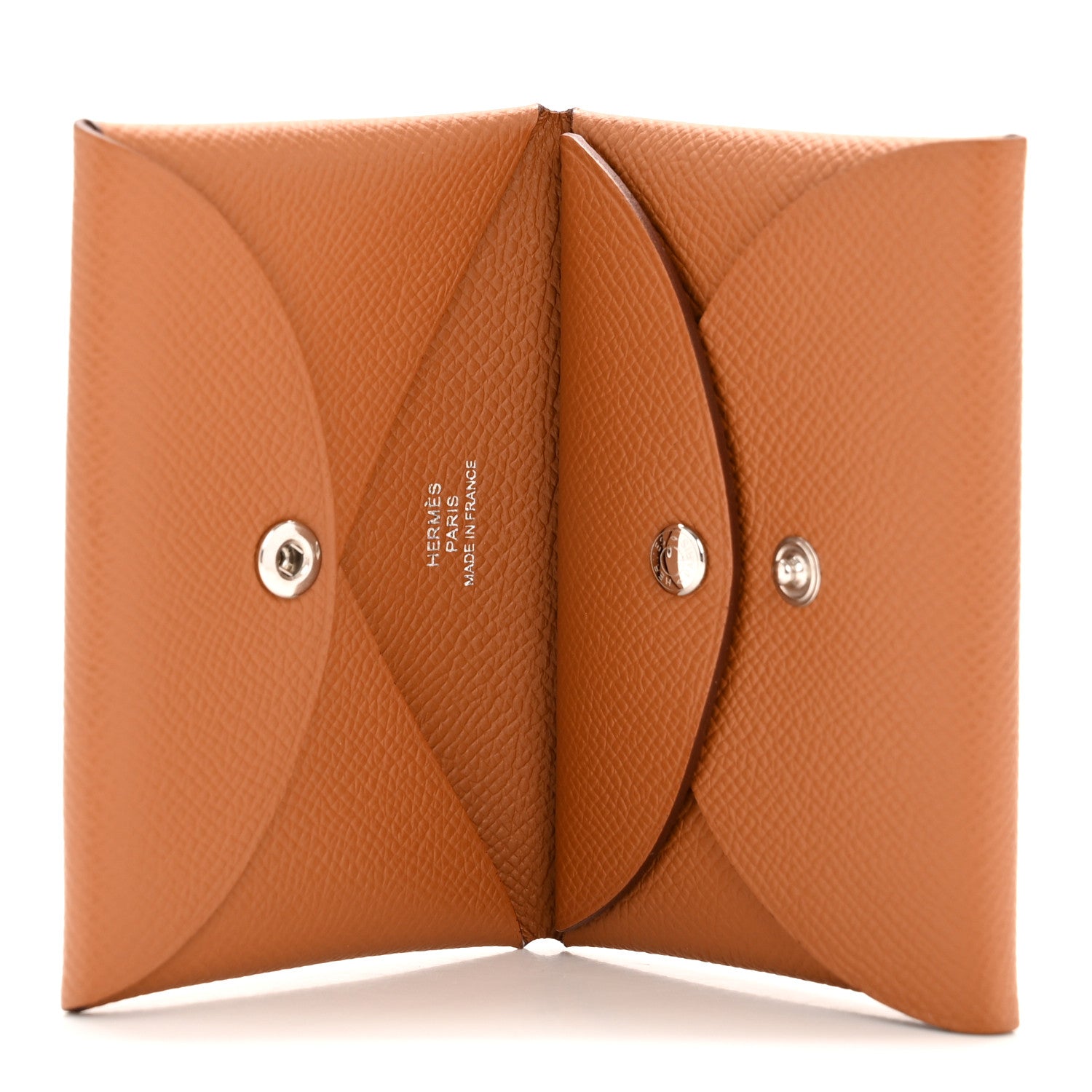 Hermes Epsom Calvi Duo Card Case Gold 5 of 9