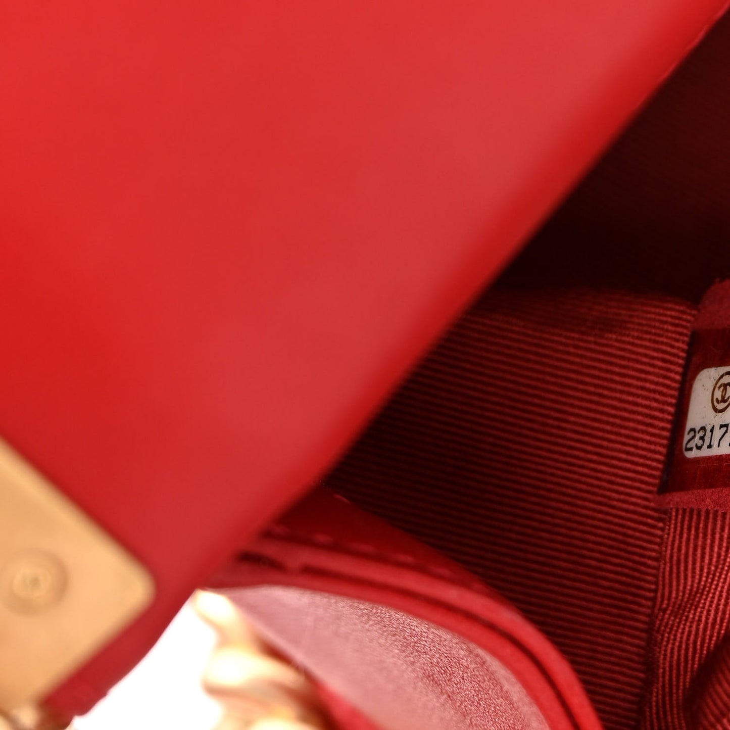 Lambskin Quilted Small Boy Flap Red