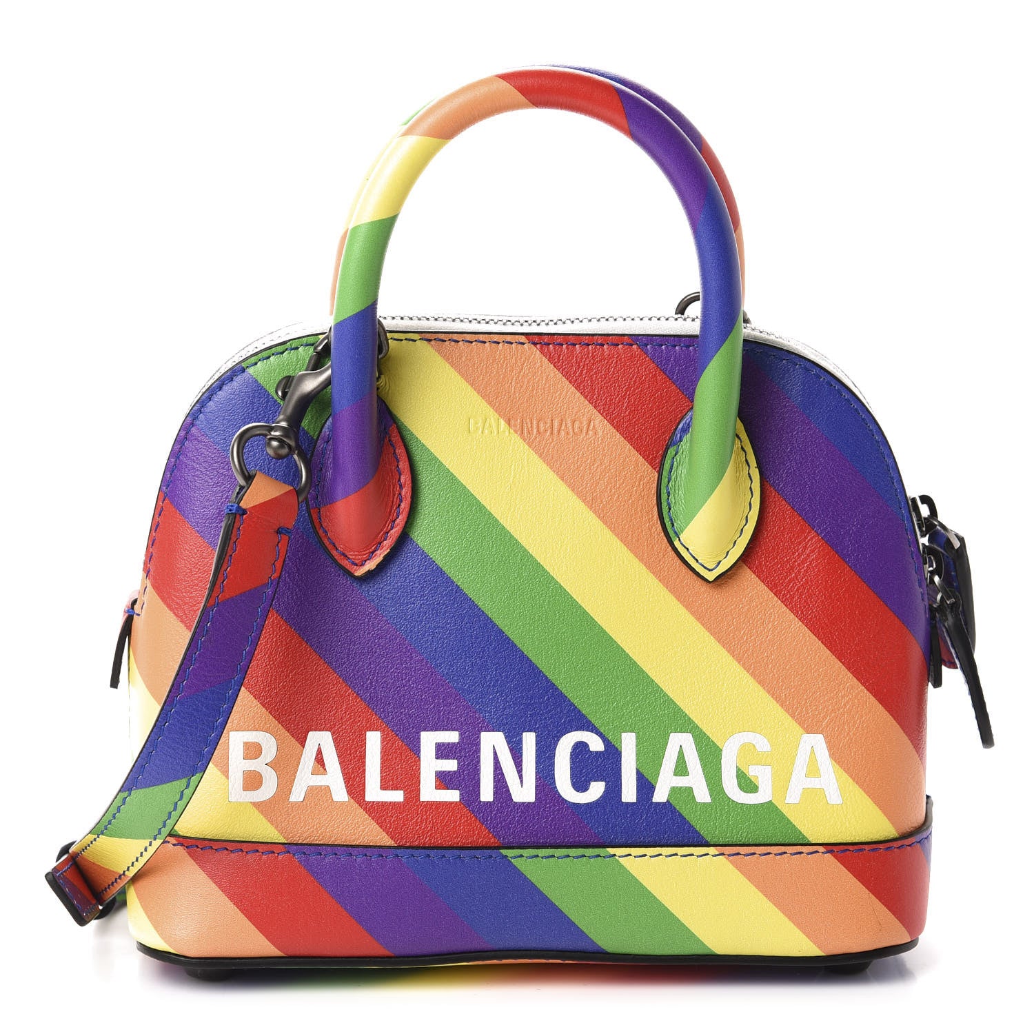 Balenciaga Smooth Calfskin Logo Rainbow XXS Ville Top Handle Bag Multicolor 1 of 11