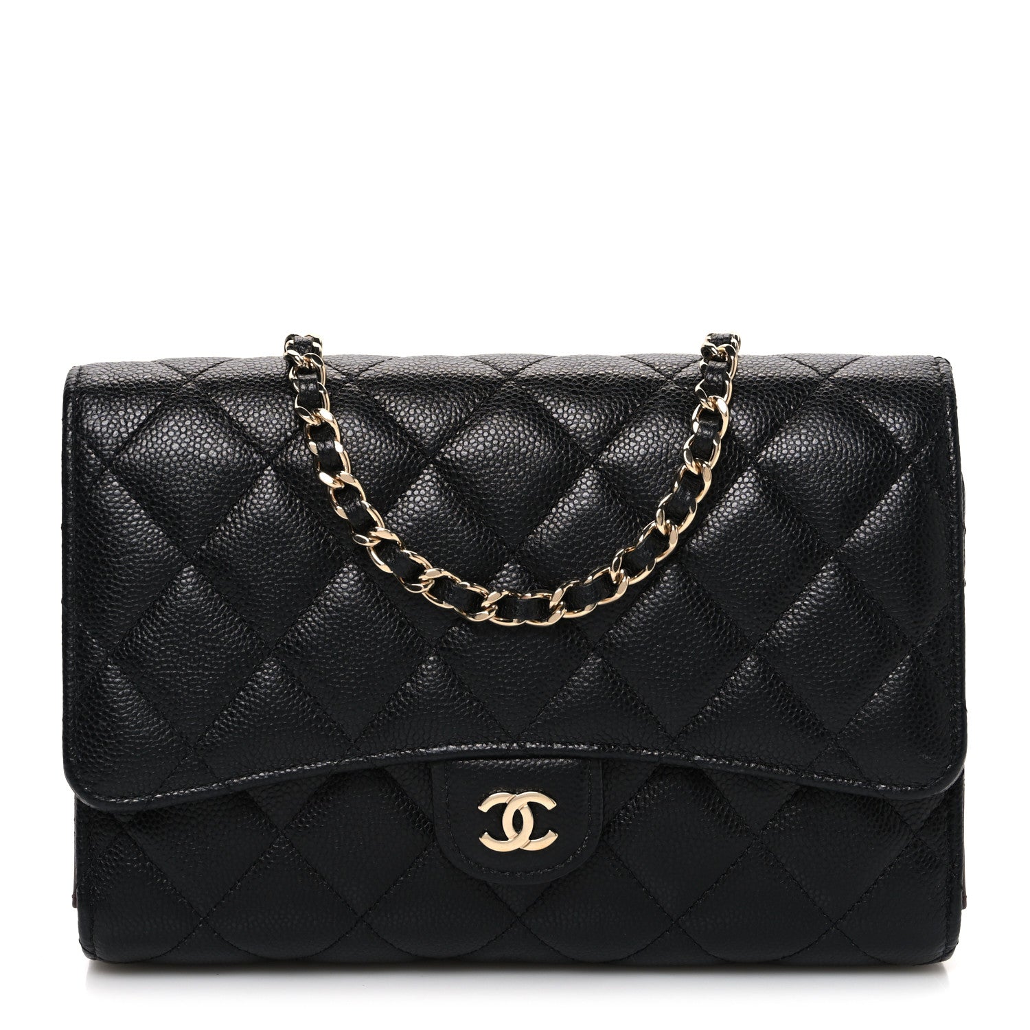 Chanel Caviar Quilted Phone Holder Wallet on Removable Chain Black 1 of 11