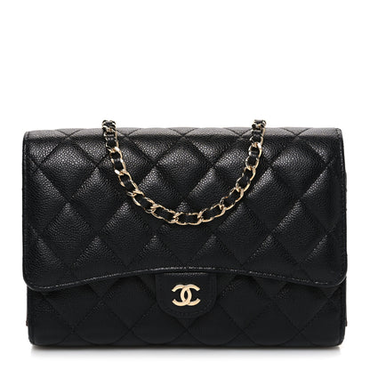 Chanel Caviar Quilted Phone Holder Wallet on Removable Chain Black 1 of 11