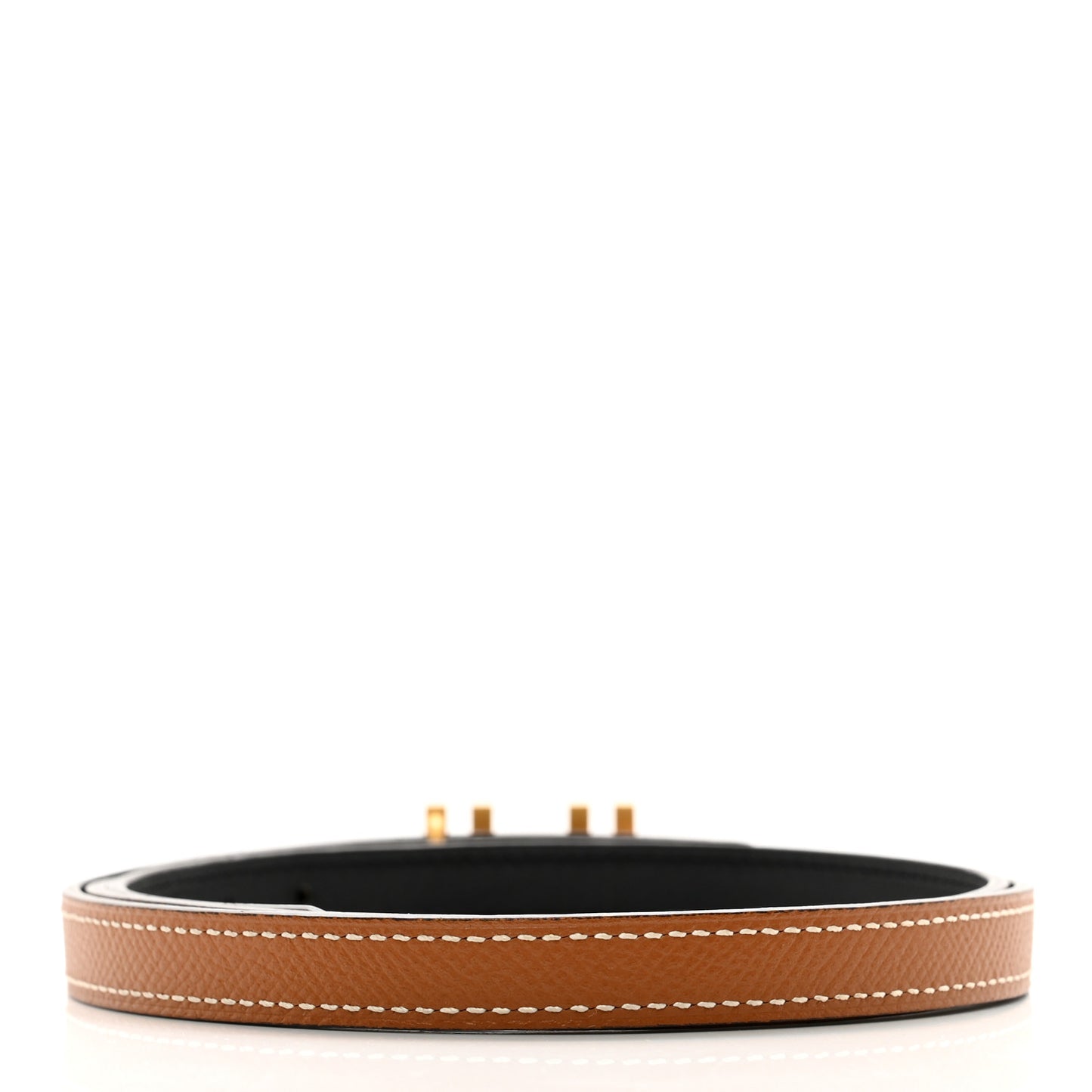 Swift Epsom Lacquered Metal 13mm Au Carre Double H Belt 80 32 Gold Black