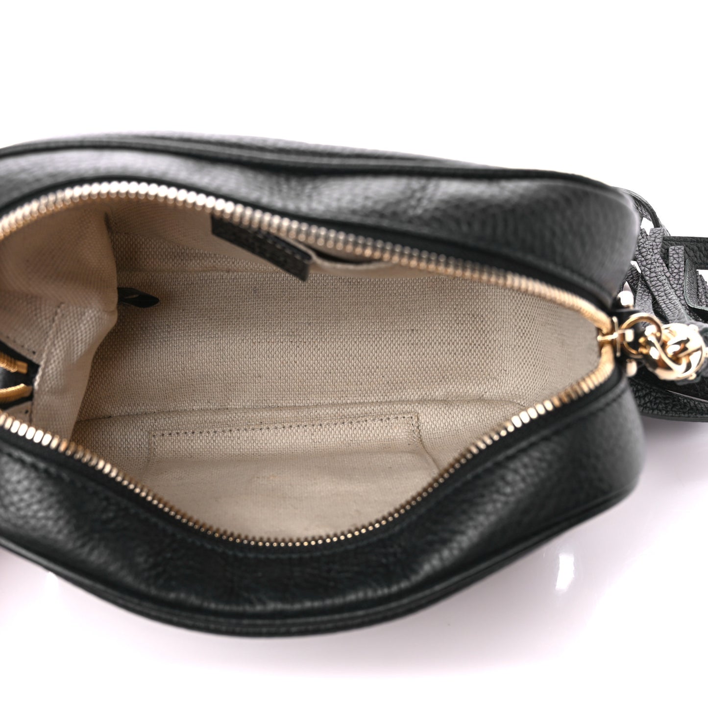 Pebbled Calfskin Small Soho Disco Bag Black
