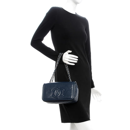 Chanel Caviar Medium Timeless CC Flap Navy Blue 2 of 7