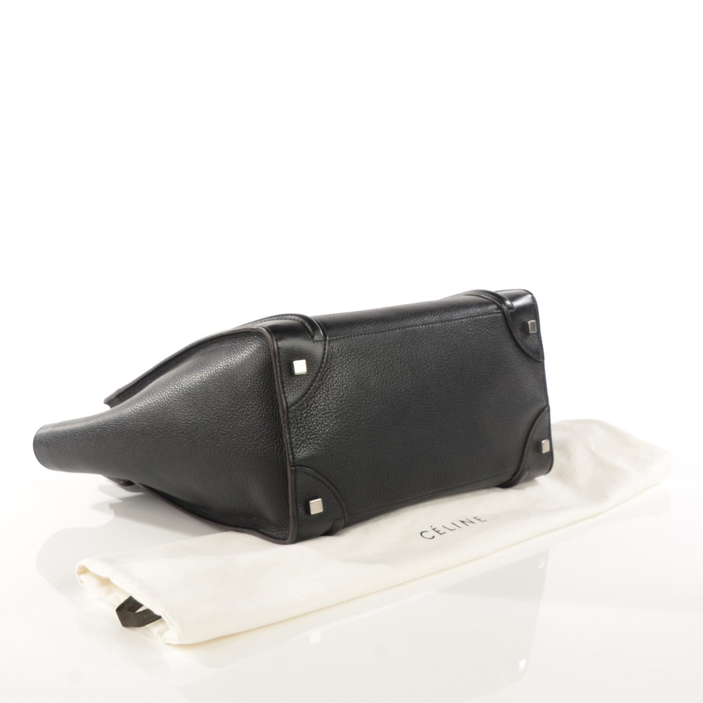 Drummed Calfskin Mini Luggage Black