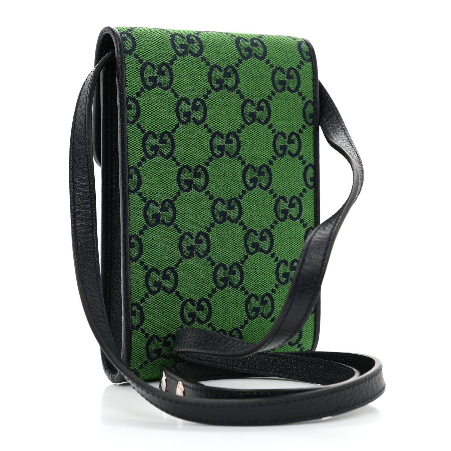 Gucci Monogram Multicolor Textured Calfskin Mini Retro Interlocking G Crossbody Bag Green Blue 3 of 9