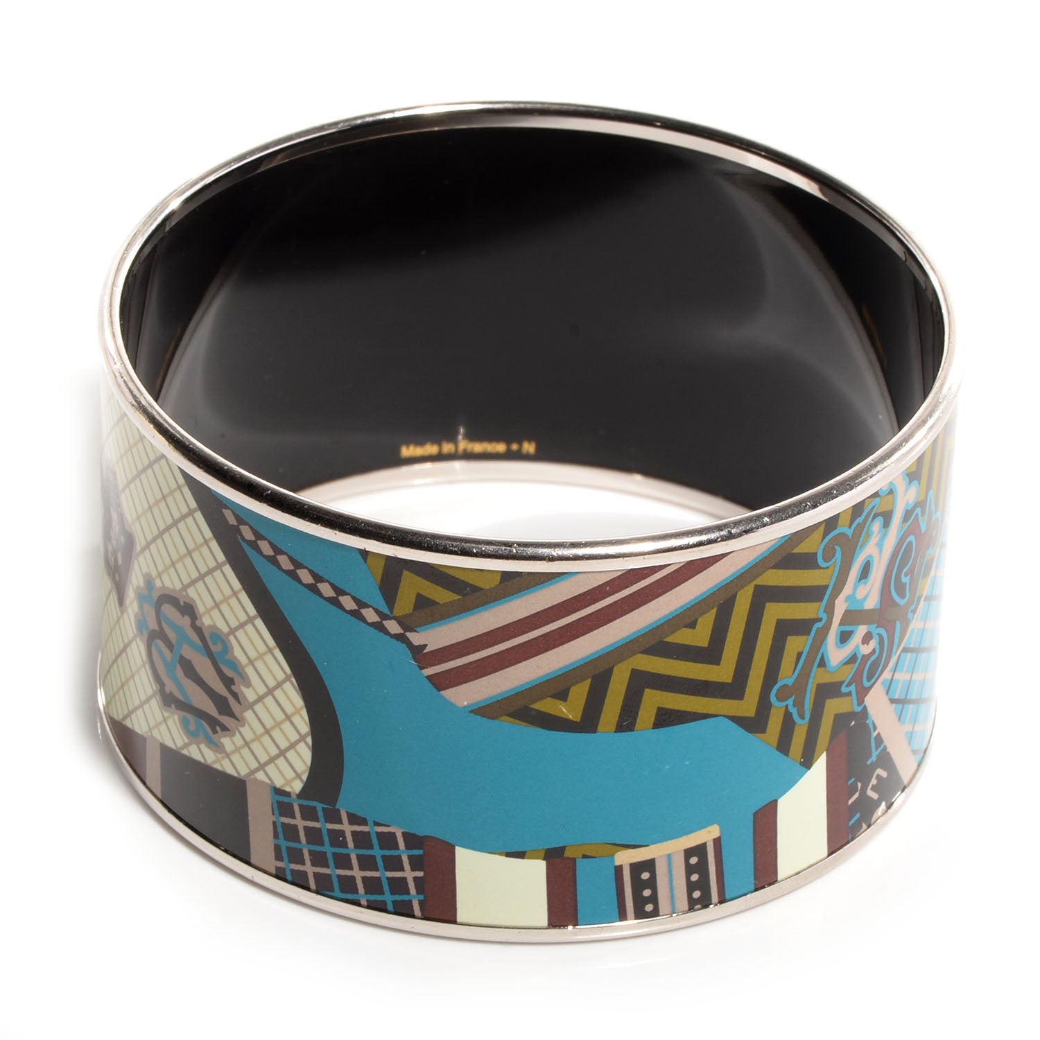 Hermes Enamel Printed Extra Wide Bracelet 62 3 of 5