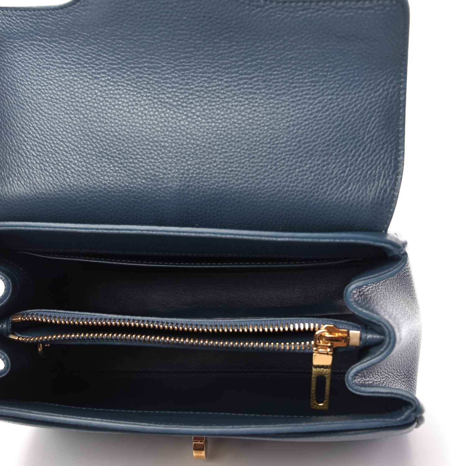 Celine Grained Calfskin Small 16 Top Handle Bag Petrol 5 of 10