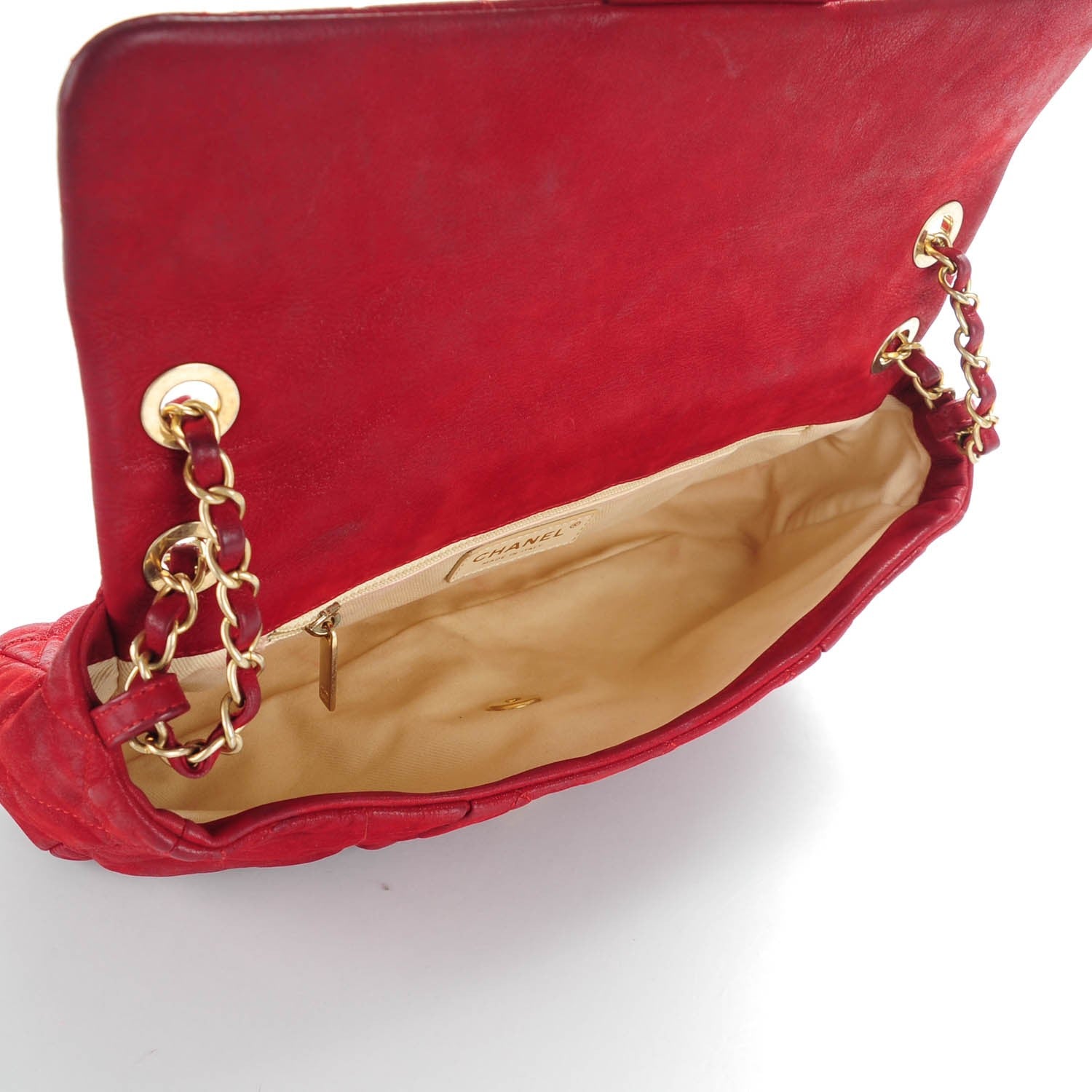 Chanel Iridescent Calfskin Large Chic Quilt Flap Red 8 of 11