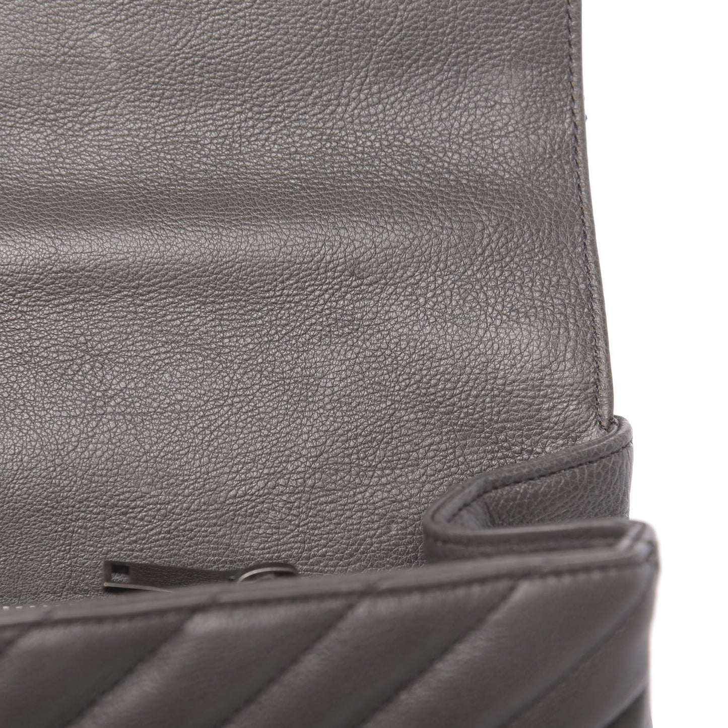 Matelasse Chevron Monogram Medium College Bag Gray