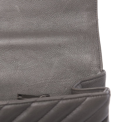 Saint Laurent Matelasse Chevron Monogram Medium College Bag Gray 22 of 23