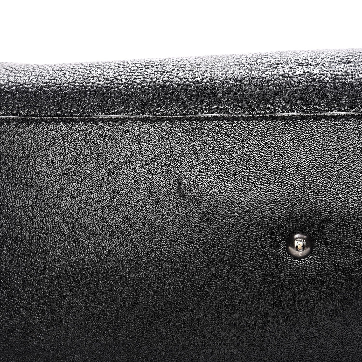 Fendi Goatskin Zucca Large Peekaboo Iconic Satchel Black Tobacco 13 of 14