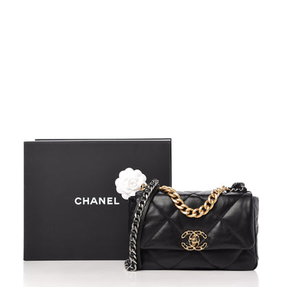 Chanel Goatskin Quilted Medium 19 Flap Black 11 of 11