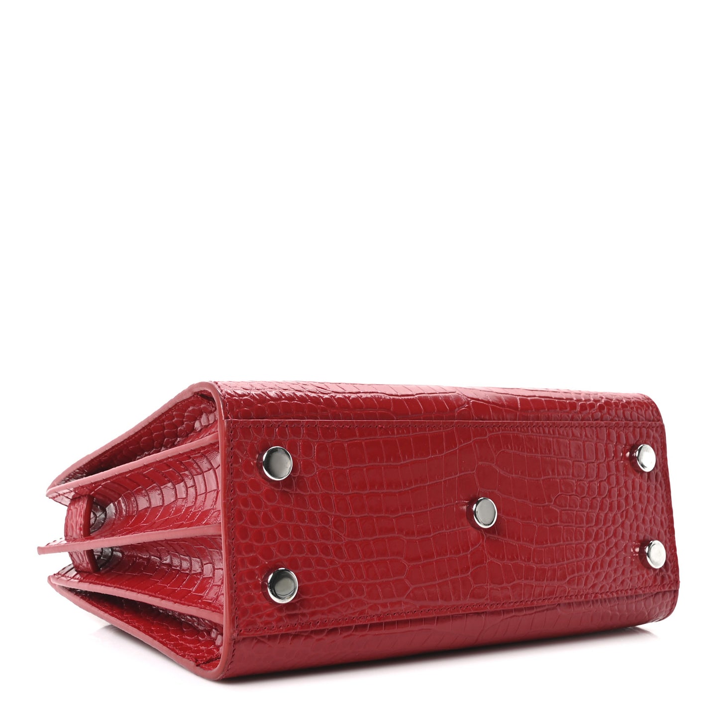 Calfskin Crocodile Embossed Nano Sac De Jour Red