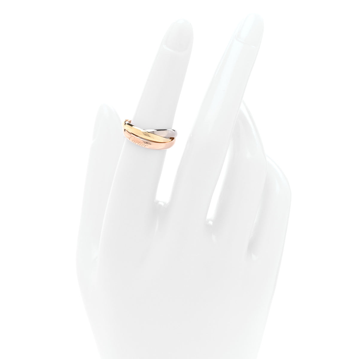 18K Pink Yellow White Gold Small Trinity Ring 51 5.75