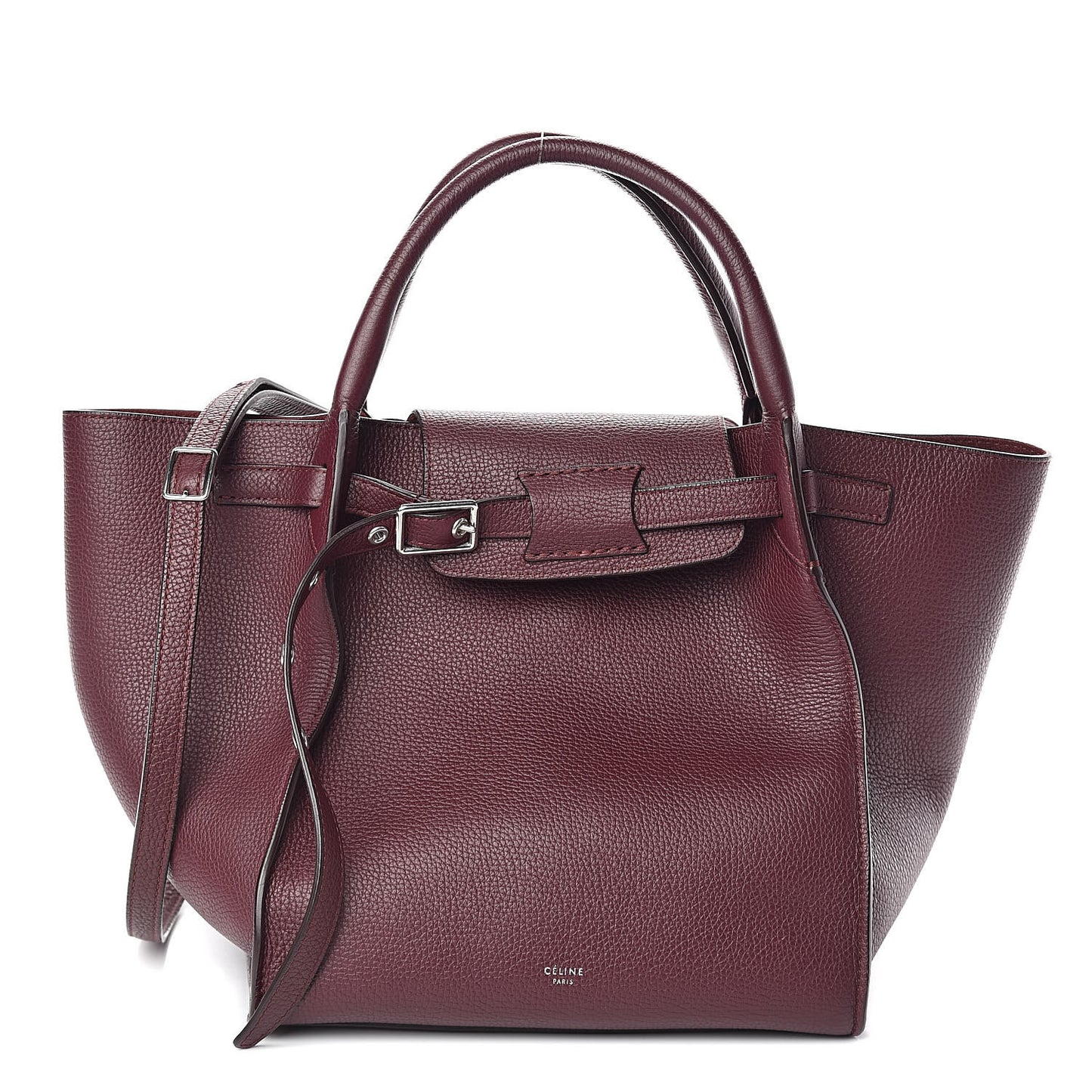 Supple Grained Calfskin Small Big Bag Wine