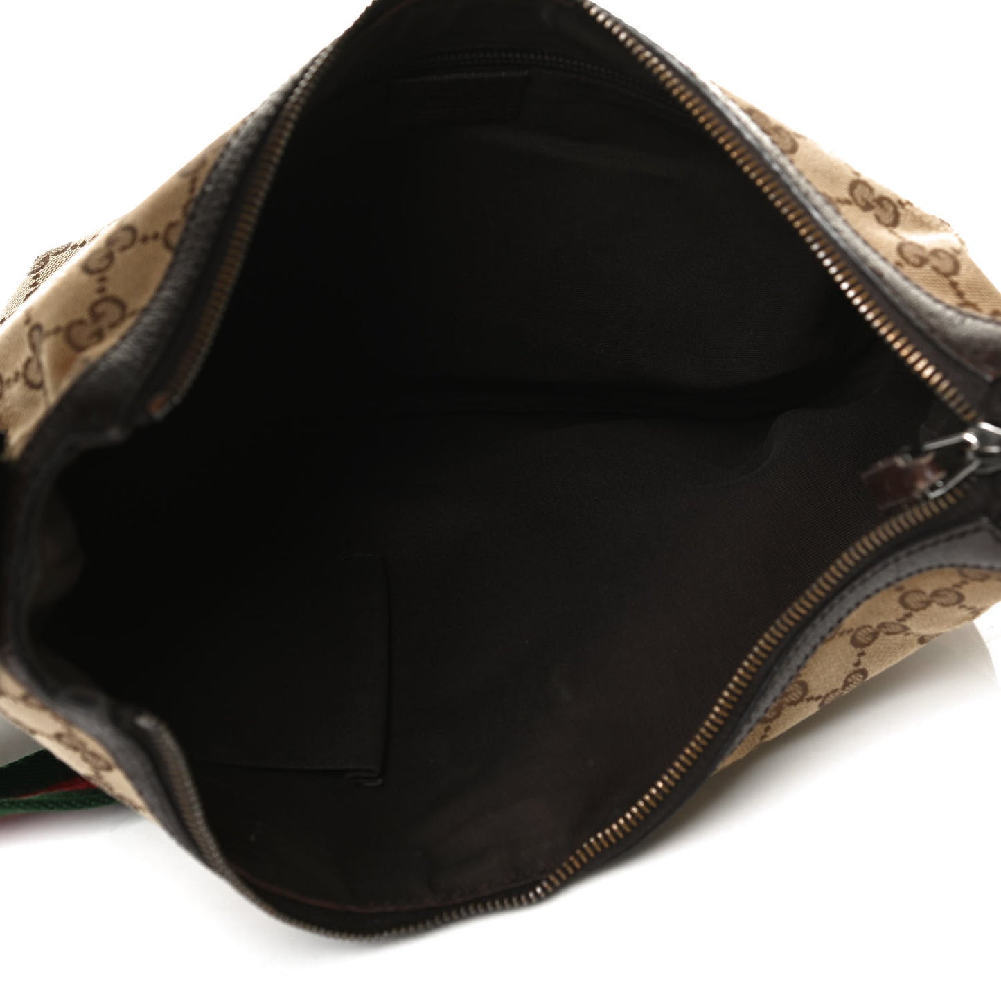 Monogram Web Medium Half Moon Hobo Dark Brown