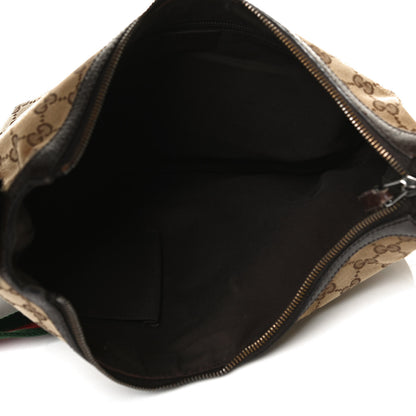 Gucci Monogram Web Medium Half Moon Hobo Dark Brown 5 of 20