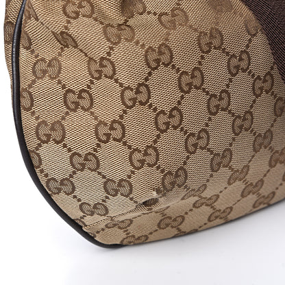 Gucci Monogram Medium Half Moon Hobo Dark Brown 13 of 15