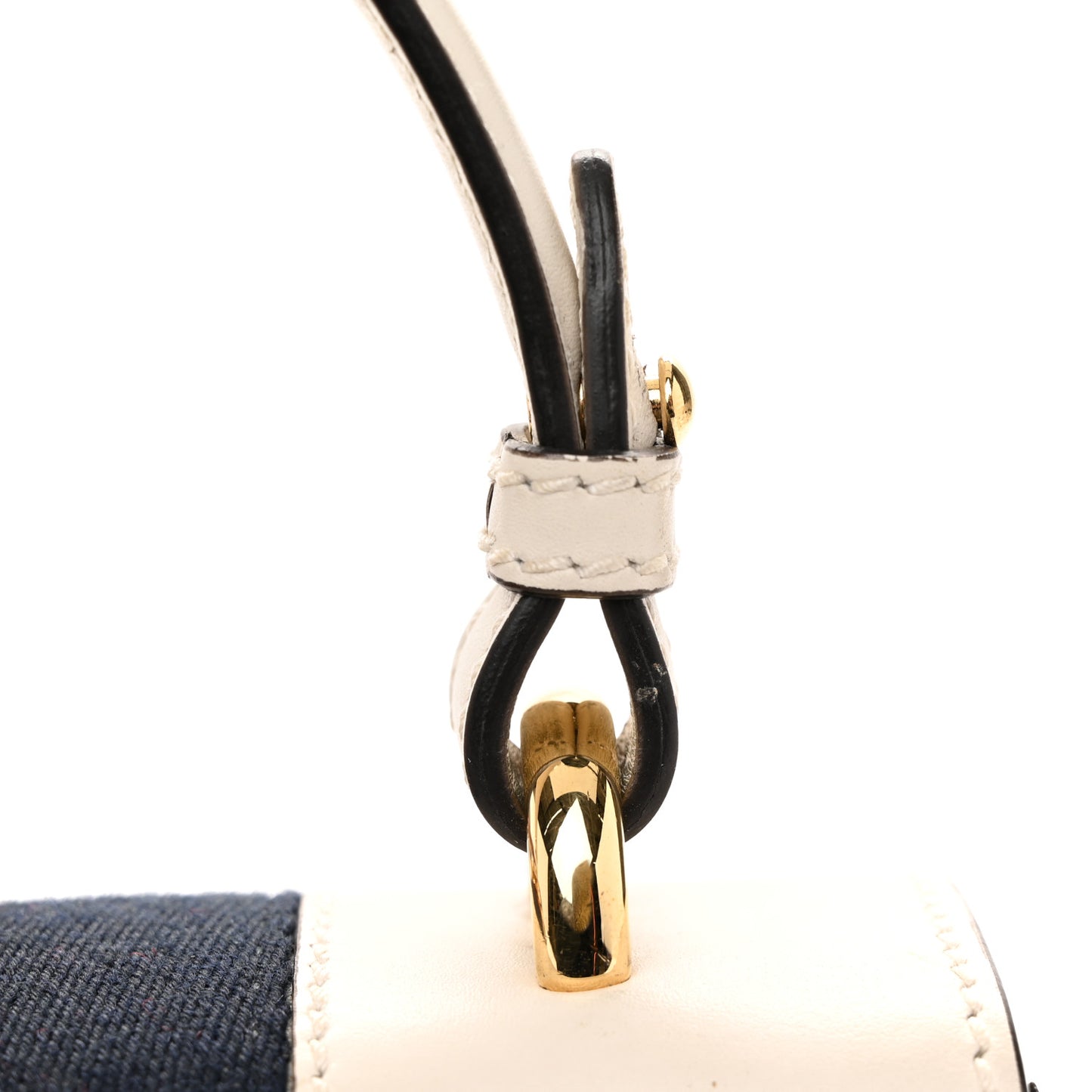 Calfskin Embroidered Mini Sylvie Top Handle Bag White