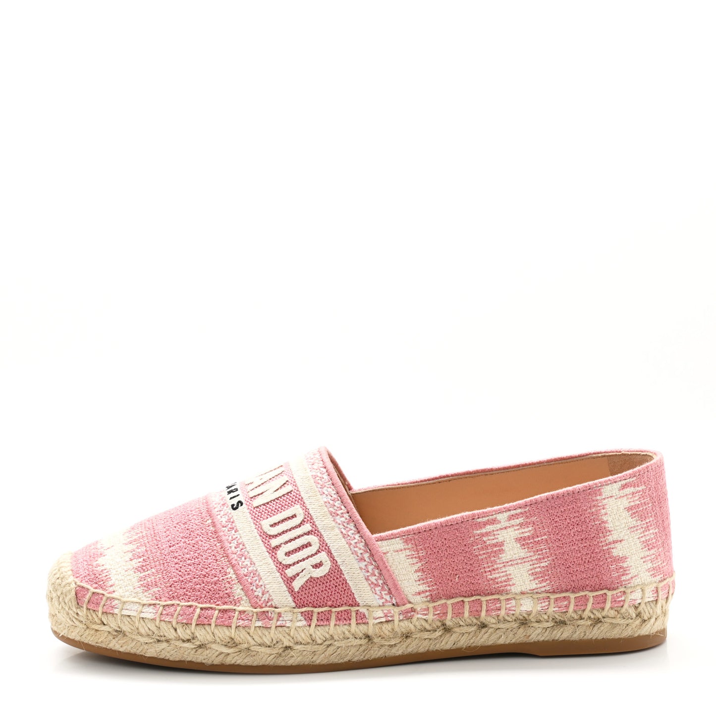 Cotton D-Stripes Embroidered Granville 15mm Espadrilles 36 Deep Nude