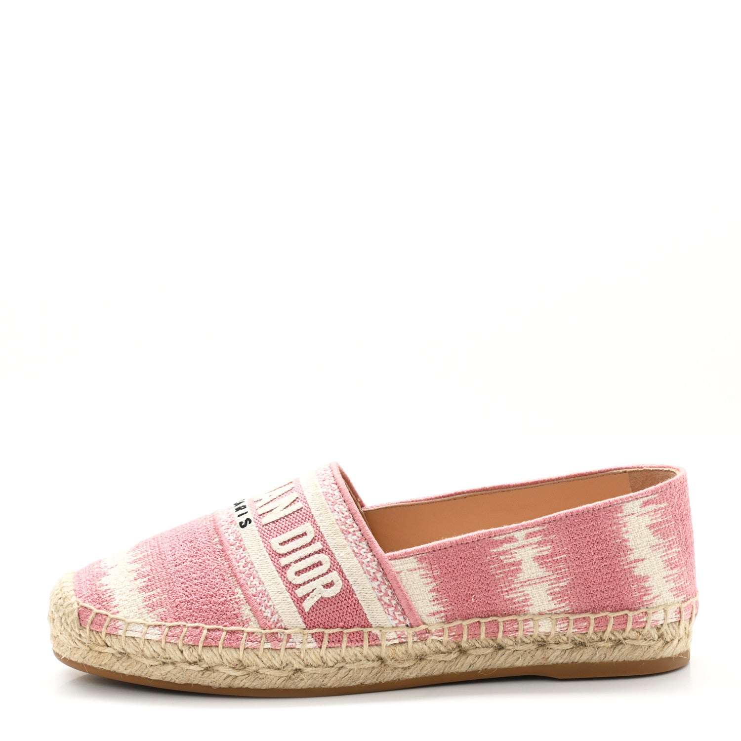 Christian Dior Cotton D-Stripes Embroidered Granville 15mm Espadrilles 36 Deep Nude 1 of 9