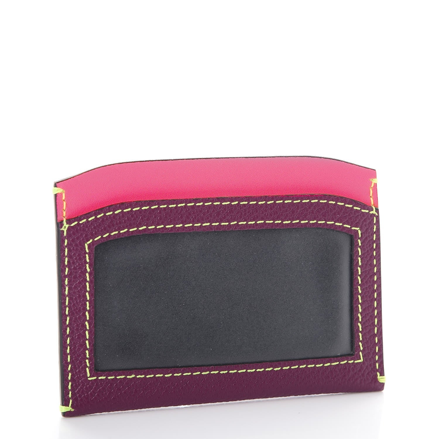 Burberry Soft Grain Calfskin Haymarket Check Izzy Card Case Dark Plum 3 of 7