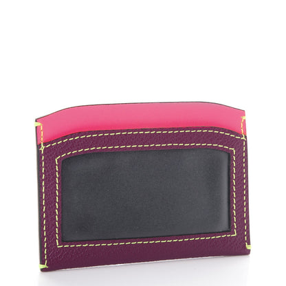 Burberry Soft Grain Calfskin Haymarket Check Izzy Card Case Dark Plum 3 of 7