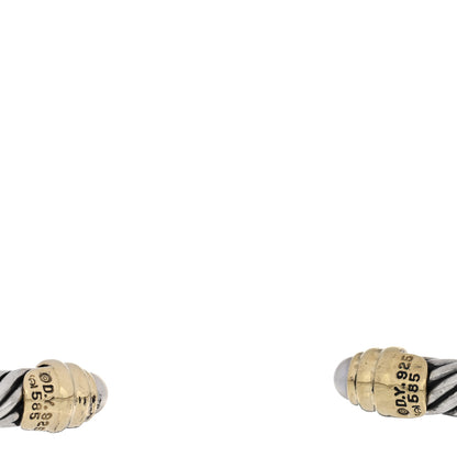 David Yurman Sterling Silver 14K Yellow Gold Cultured Pearl 5mm Cable Classics Petite Color Bracelet 3 of 3