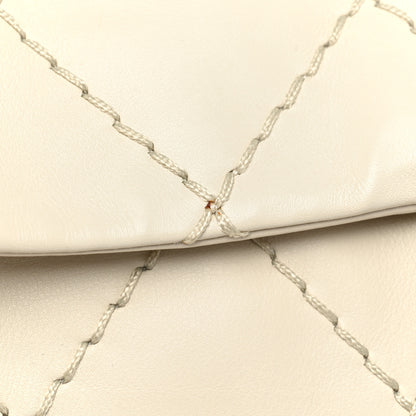 Chanel Calfskin Stitched Large Expandable Flap Bag White 18 of 21