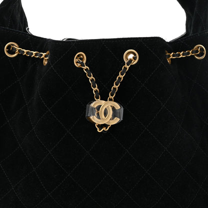Chanel Suede Quilted Small Chanel 25 Handbag Black 8 of 10
