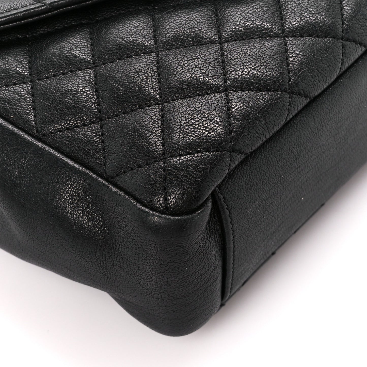 Sheepskin Tri-Quilt Monogram Medium College Bag Black Black