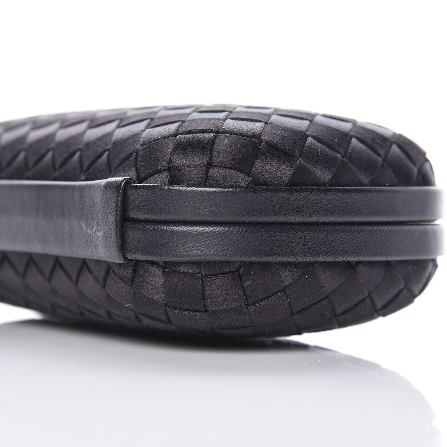Satin Intreccio Impero Knot Clutch Black