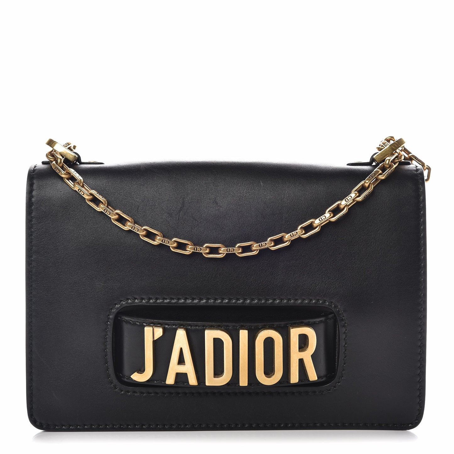 Calfskin J'Adior Chain Flap Bag Black