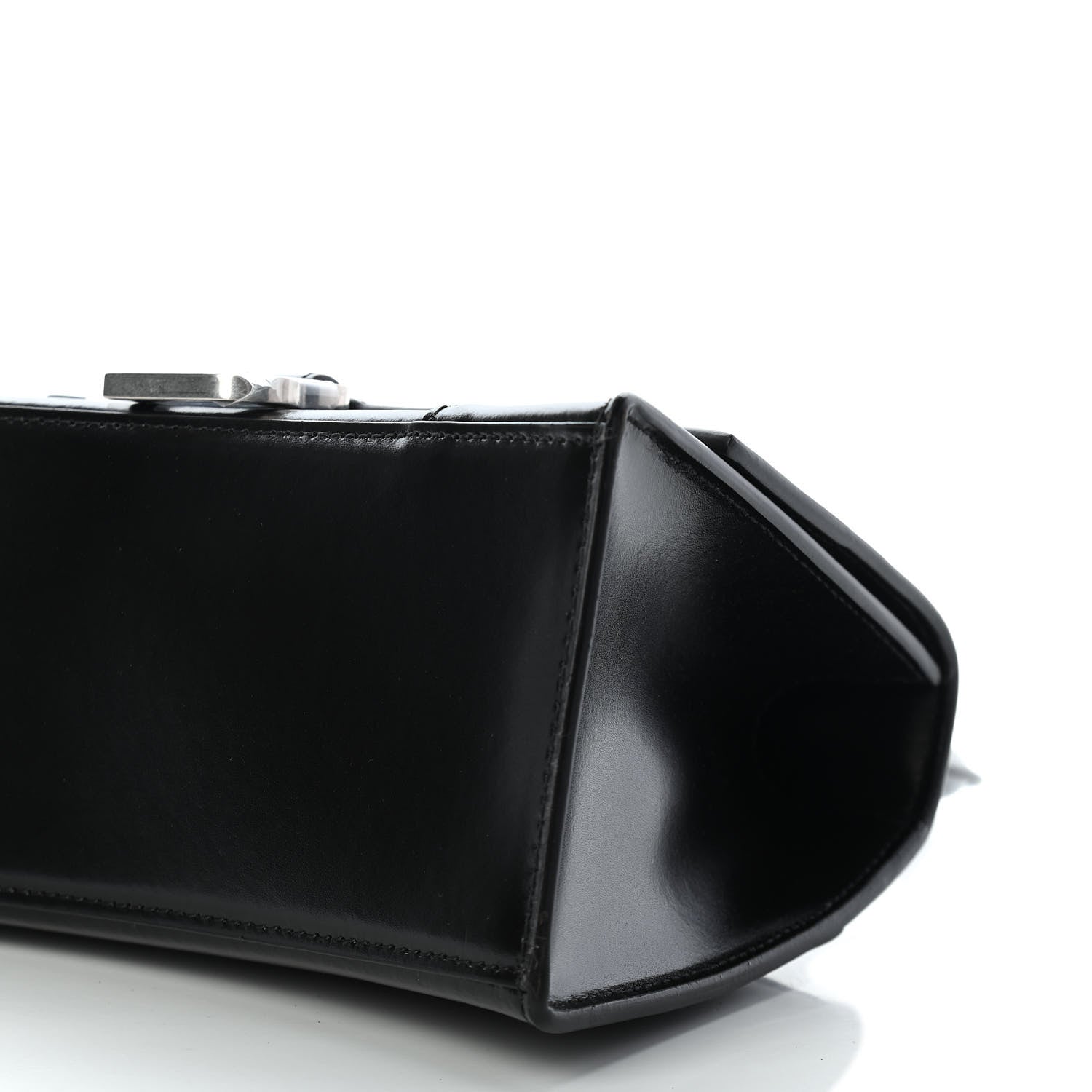 Balenciaga Shiny Box Calfskin Graffiti Logo Small Hourglass Top Handle Bag Black Silver 9 of 9