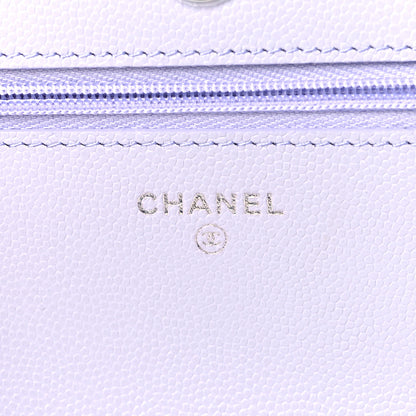 Chanel Caviar Quilted Wallet On Chain WOC Light Purple 6 of 9