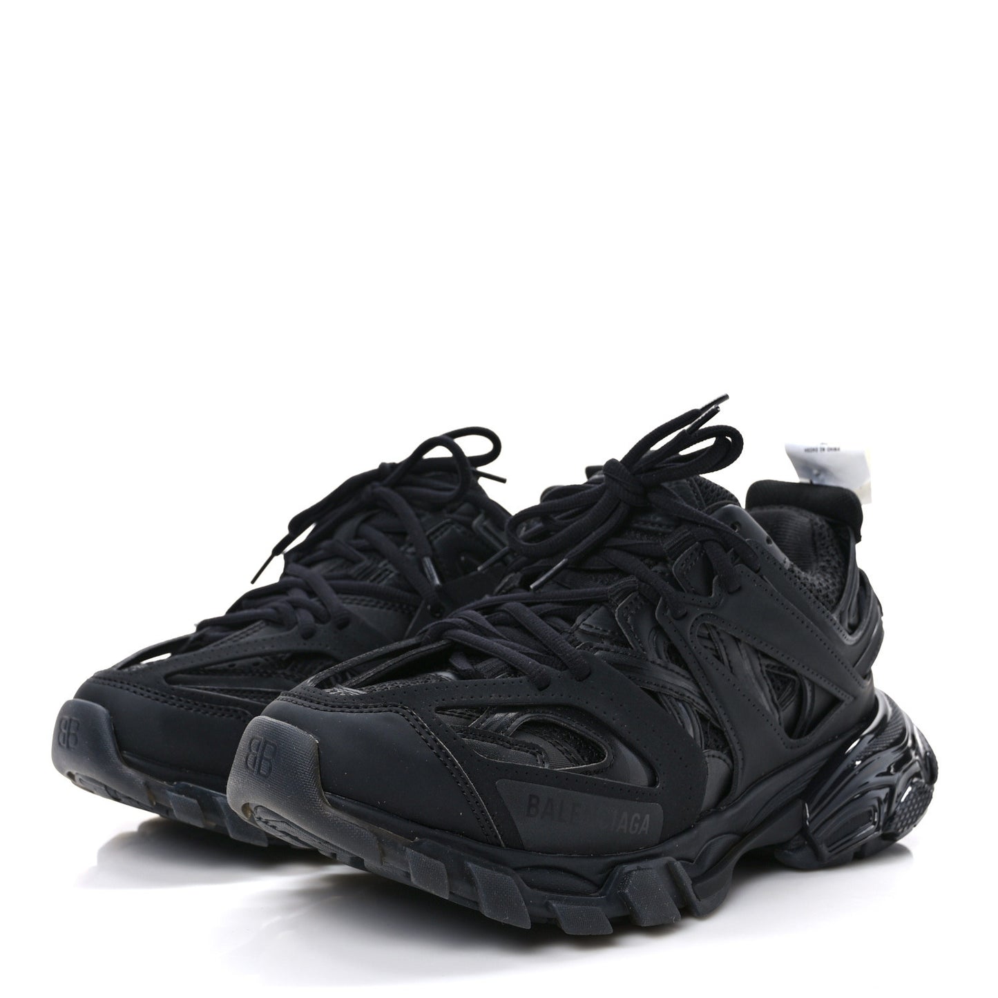 Rubber Mesh Fabric Clear Sole Womens Track Sneakers 38 Black