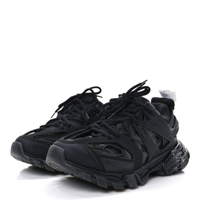 Balenciaga Rubber Mesh Fabric Clear Sole Womens Track Sneakers 38 Black 3 of 9