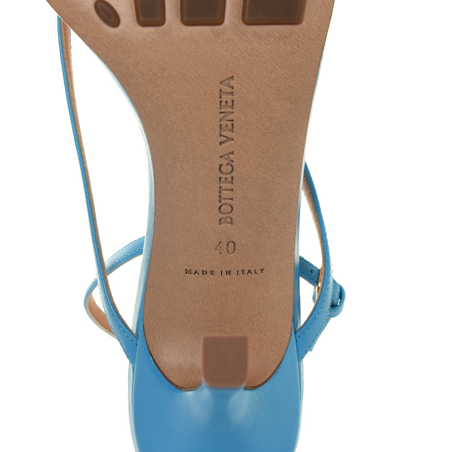 Lambskin Stretch Multi Strap 90mm Sandals 40 Sky Blue