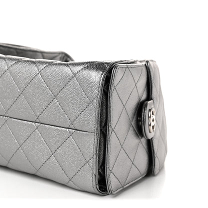 Chanel Metallic Caviar Quilted Small Chanel 25 Handbag Anthracite 10 of 12